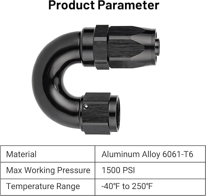 EVIL ENERGY 8AN 180 Degree One Piece Full Flow Hose End Fitting Swivel For CPE Braided Hose