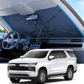 REEVAA 2025 Upgraded Truck Windshield Sun Shade Umbrella [100% Sun Protection & Keep Cool] Protect Interior, 360° Flex Handle Sun Shield Sunshade, X-Large (61''x40'') for Full-Size Trcuk/MPV Car
