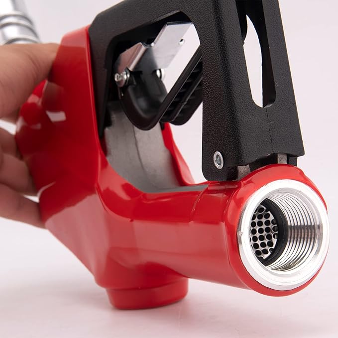 1-3/16"Automatic Fuel Nozzle, Car Fuel Filling Nozzle,Auto Shut-Off Fuel Nozzle, High Flow Automatic Fuel Nozzle, Suitable for Filling Diesel,Kerosene and Various Gasoline(inlet 1”NPT,32GPM) Red