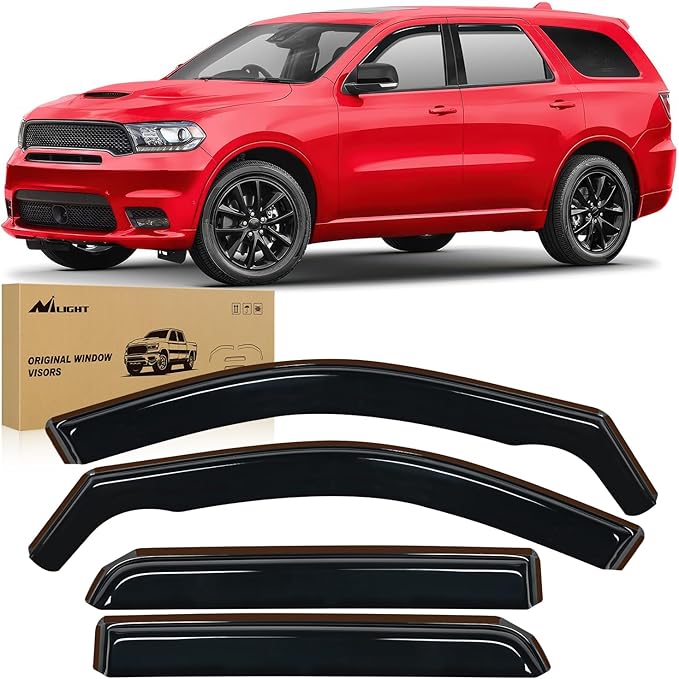 Nilight Window Visor Compatible with Dodge Durango 2011 2012 2013 2014 2015 2016 2017 2018 2019 2020 2021 2022 2023 2024 in Channel Window Deflectors, Rain Guards Acrylic-4pcs