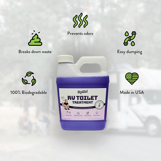 Liquified RV Toilet Treatment - Lavender, 32oz Standard Pour Bottles (3-Pack) - Septic Safe Holding Tank Cleaner, Waste Dissolver & Odor Eliminator - Made in USA