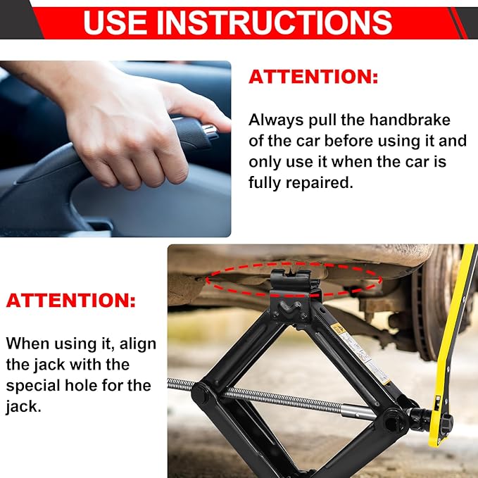Car Jack Kit - Scissor Car Jack Max 2 Ton(4,409 lbs) Capacity Portable Emergency Tire Change Kit with Ratchet Lug Wrench - Saving Strength Design
