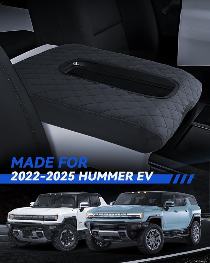 Armrest Cover for Hummer EV 2022 2023 2024 2025 Pickup/SUV Accessories Center Console Middle Lid Pad Protector for Car Elbow Rest