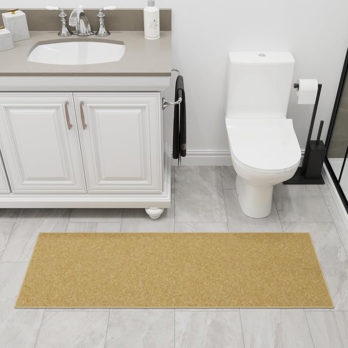 Ottomanson Hallway Runner Rug 20" x 59" Non Slip Solid Area Rugs Easy to Clean Laundry Rug Runner Durable & Pet Friendly Floor Carpet Runners for Hallways Entryway Living Room Kitchen, Beige