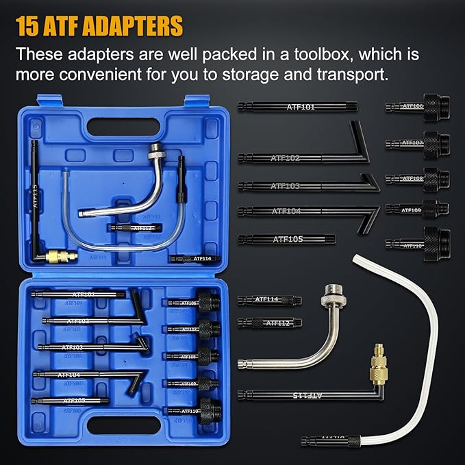 Transmission Fluid Transfer Pump Kit, 10L Pneumatic Fluid Extractor and Dispenser Tool with Adapter for ATF Fill, Gear Oil Refill, Differential Oil, Garage and Shop Fluid Evacuator and Filler