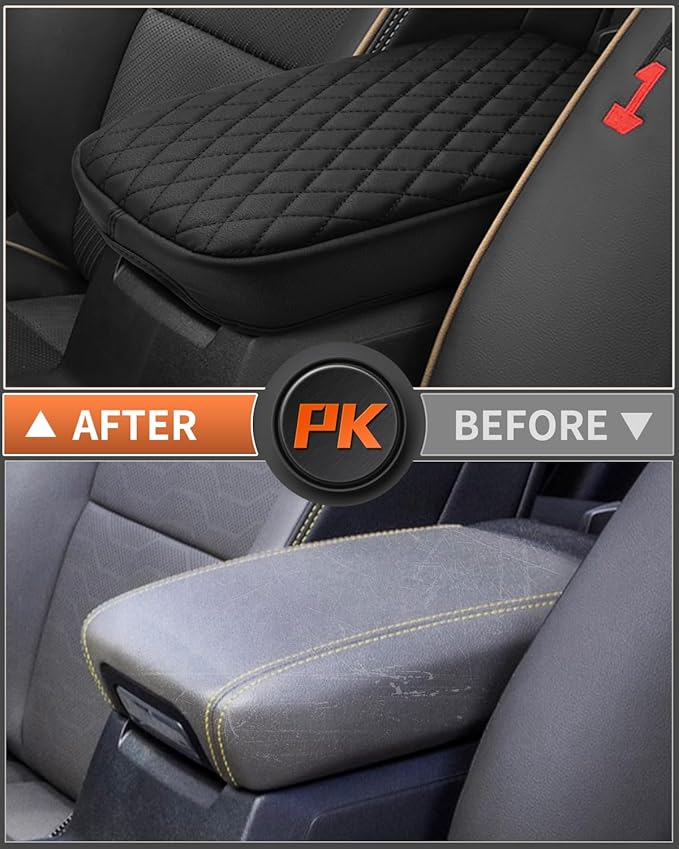 Shademax Center Console Cover for Chevy Colorado/GMC Canyon 2023-2025 2026 Accessories Armrest Cover for Colorado/Canyon Truck Arm Rest Cushion Pad PU Leather Middle Console Cover Seat Box Protector