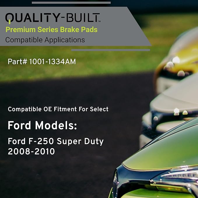 Premium Semi-Metallic Rear Brake Pads (1001-1334AM) Compatible with Ford F-250 Super Duty 2008-2010