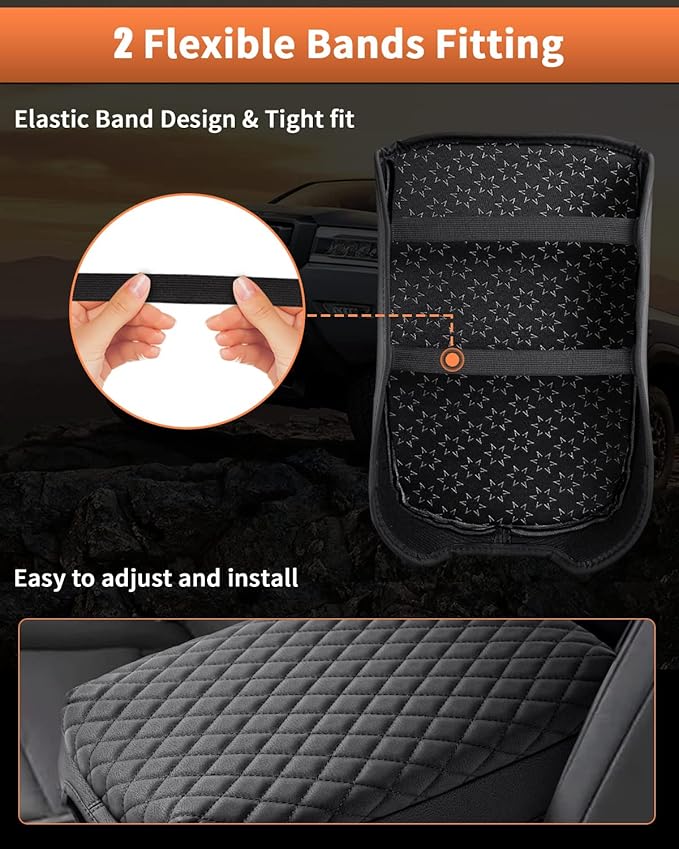 Shademax Custom for Center Console Cover Nissan Frontier 2025 2024 2023 2022 Armrest Cushion Pad Cover PU Leather Frontier Accessories 2025 2026 Car Armrest Seat Box Cover Protector Anti-Scratch Black