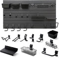 Black Tool storage wall Broom Holder Mop Hanger Wall Mount Plastic nano-molecule Organization Garage Storage System Garden Kitchen Tool Organizer Wall Control 2ft 3.8 ft.