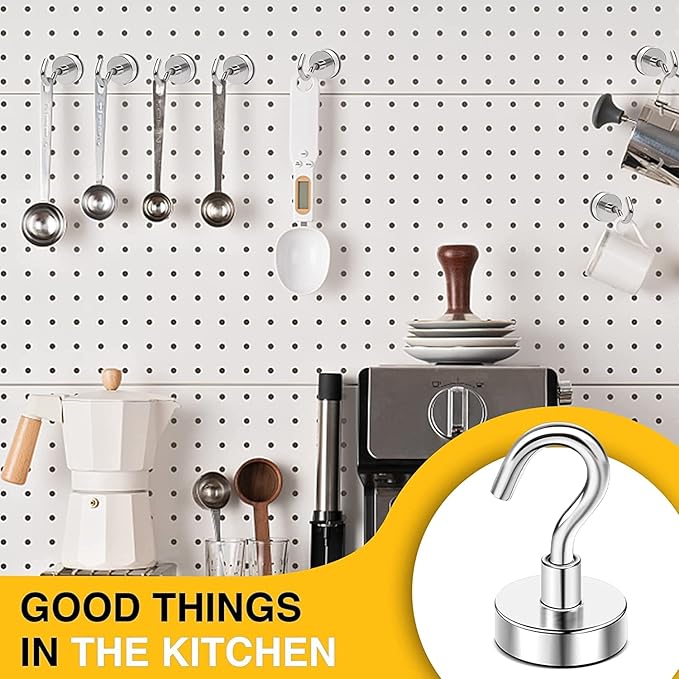 DIYMAG Neodymium 100 Pack Magnetic Hooks, Facilitate Hook for Cruise, Home, Kitchen, Workplace, Office and Garage