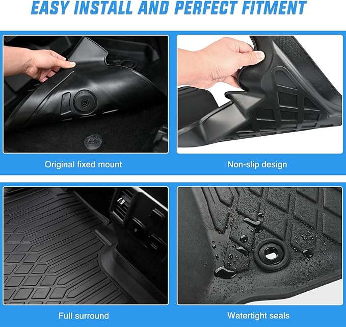 Nilight TPE Floor Mats for 2020 2021 2022 2023 2024 2025 Hyundai Palisade with Bucket Seats,All Weather Custom Fit Heavy Duty Floor Liners