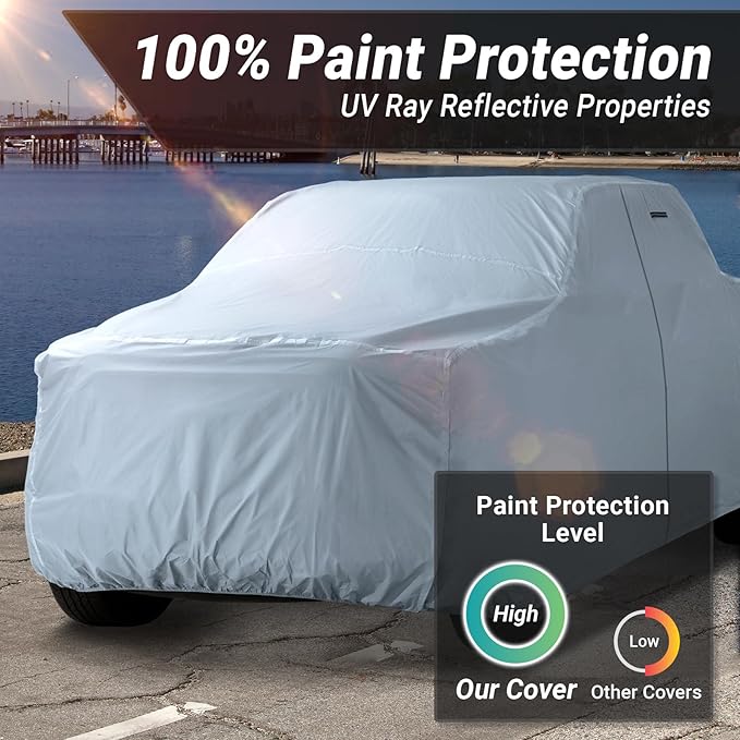 iCarCover Fits 1992-1996 F-150 Extended Cab, 8.0 ft Long Bed Ford Truck Cover Automobiles Form-Fit Padded Full Exterior Waterproof Automobiles Protection Covers