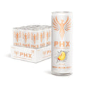PHX Hydration Energy Drink - 700mg Electrolytes, 200mg Natural Green Tea Caffeine, 100% Daily Value 8 Essential Vitamins - 12 oz Cans (12 Pack) (12 Pack, Peach)