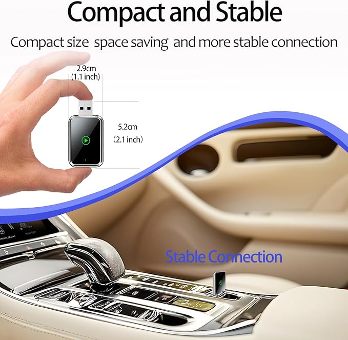 Wireless CarPlay Adapter for iPhone, Easily Upgrade Wired to Apple CarPlay Wireless Adapter, Fast Stable Connection Plug&Play Car Play Dongle for Cars from 2015+ Built-in CarPlay