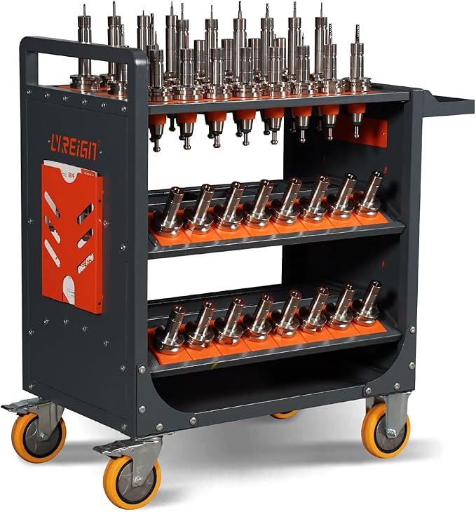 CNC Tool Organizers Service Carts, Large Capacity CNC Tool Holder Storage Cart, CNC Trolley is Suitable for Warehouses Mechanic Factory Garage