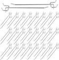 50Pcs 8"/20CM Pegboard Hooks Assortment Set, Metal Peg Board Hooks with 2.5mm Hole Pitch 4mm Wire Diameter Slatwall Hanging Hook for Garage Organization Wall Hanging (Silver)