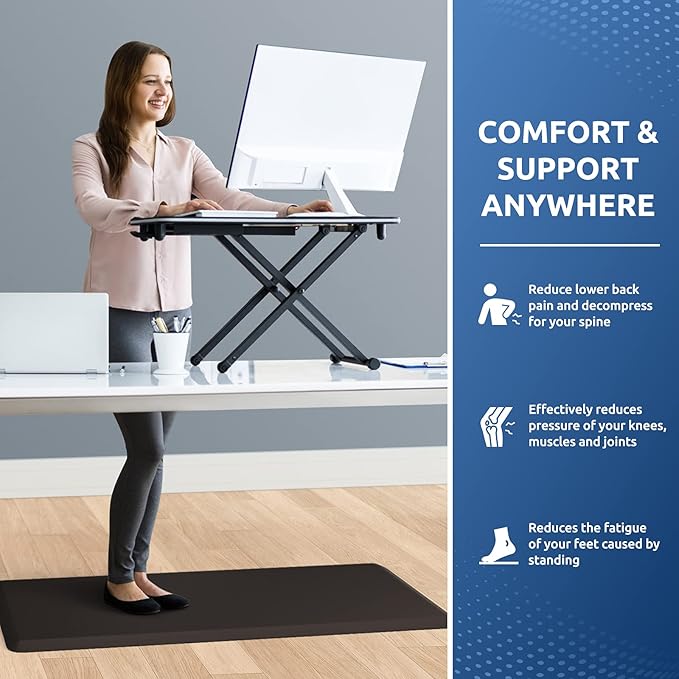 KitchenClouds Kitchen Mat Cushioned Anti Fatigue Kitchen Rug 17.3"x39" Waterproof Non Slip Kitchen Rugs and Mats Standing Desk Mat Comfort Floor Mats for Kitchen House Sink Office (Chocolate)