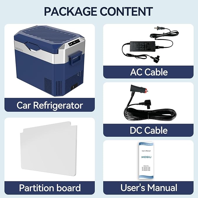 Car Fridge Portable 12V Refrigerator 32 Quart 12 Volt Freezer Compressor Cooler 12V/24V DC 110～240 V AC for Truck Van RV Camper SUV and Home Use