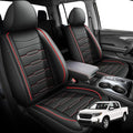 AOMSAZTO Seat Covers Fit for Honda Ridgeline 2006-2024 2025: Crew Cab 2PCS Front Car Seat Covers Faux Leather Truck Pickup Seat Cushion Protector - Front Seats Without Armrests(Front Pair, Redline)