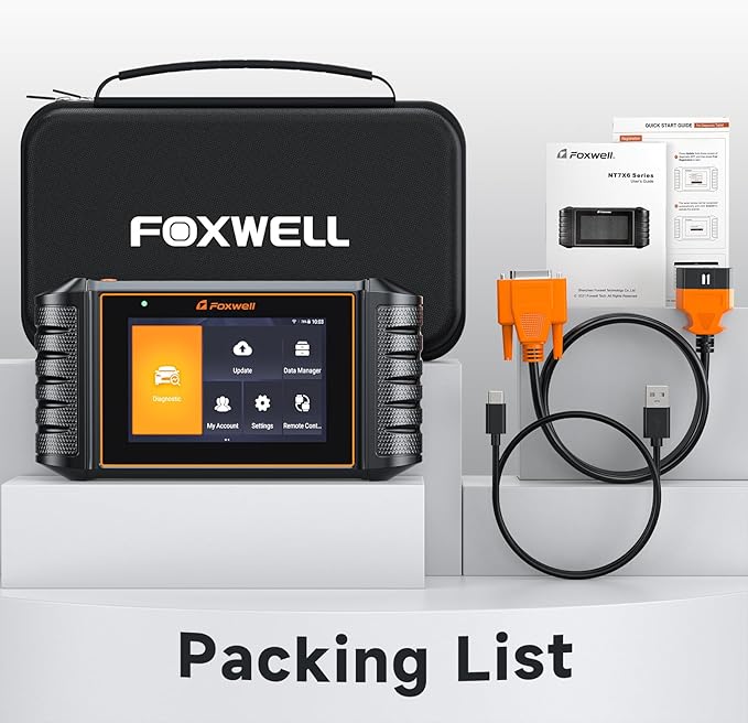 FOXWELL NT726 Bidirectional Scan Tool, All System OBD2 Scanner Diagnostic Tool, Code Reader for Cars and Trucks with 12 Resets, ABS Bleeding/Oil/EPB/SAS/D-PF/TPMS/Injector Coding/Throttle/BMS..., FCA