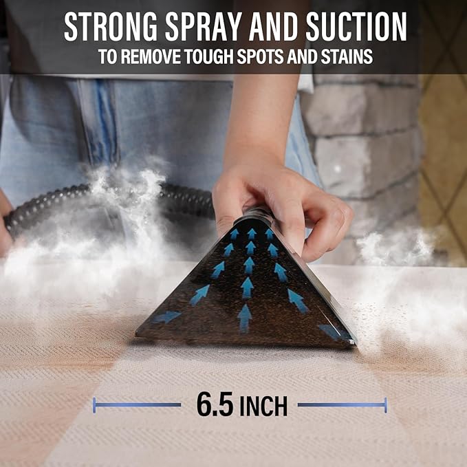 Portable Carpet Cleaner Machine with Steam and Heating Techology,15Kpa Powerful Suction with Versatile Tools for Pets, Couch, Car,Self-Cleaning, Compact Spot Cleaner for Stairs/Furniture/Rug