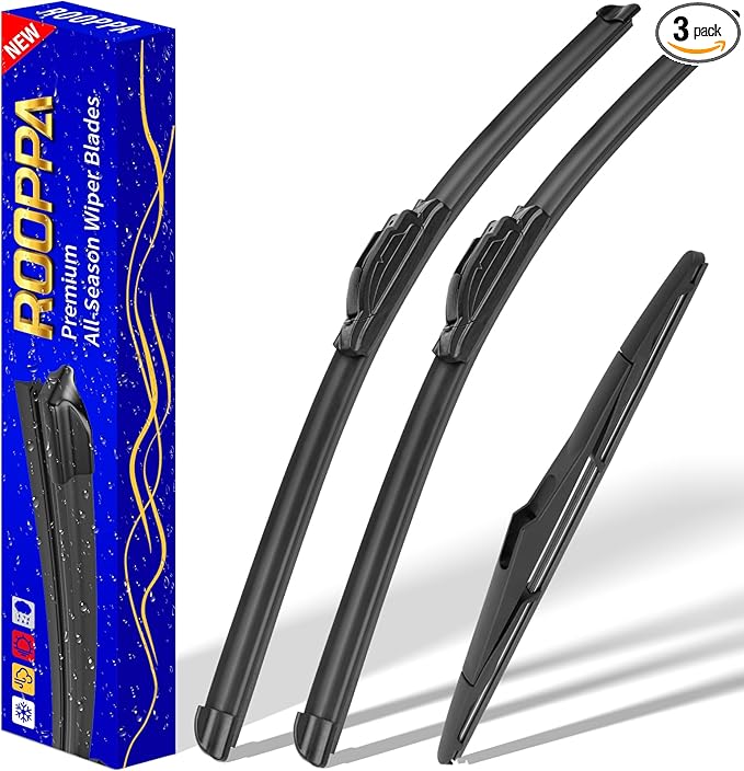 3 wipers Replacement for 2007-2017 Jeep Wrangler/2008-2018 Jeep Wrangler JK, Windshield Wiper Blades Original Equipment Replacement - 15"/15"/13" (Set of 3) U/J HOOK