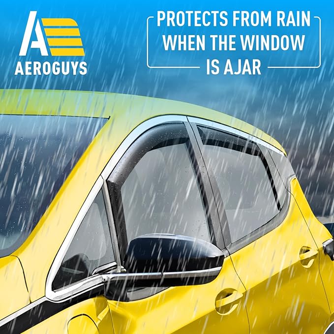 Extra Durable Window Deflectors in-Channel Window Visors Rain Guards Fit for Chevrolet (Chevy) Bolt EV 2017-2023, Sun Visors, Wind Vent for Shades, Exterior Car Accessories - 4pcs. AG0754