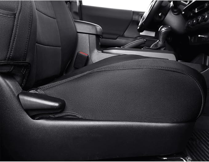 EKR Custom Fit Tacoma Car Seat Covers for Select Toyota Tacoma (Petrol) 2024 2025 Double cab SR,SR5,TRD Sport,TRD Off-Road,Limited - Full Set, Neoprene (Black)