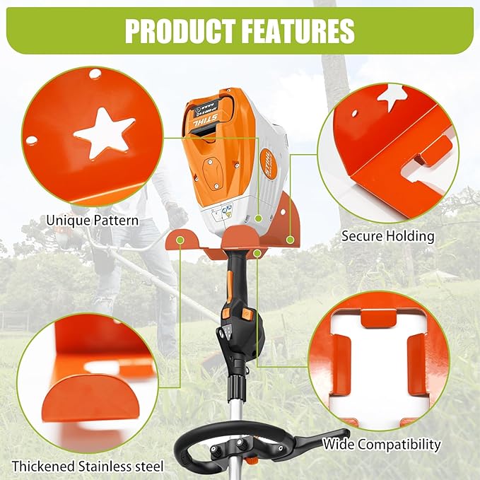 MusixiA Garage Organizer Trimmer Rack,1 Pack Heavy Duty Weed Eater Hanger,Trimmer Hanger for Grass Trimmer, Hedge Trimmer Trimmer Power Tool Organizer Wall Mount