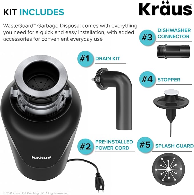 KRAUS Kore Workstation 32-inch Undermount 16 Gauge Stainless Kitchen Sink, Single Bowl Kitchen Sink with 3/4 HP Garbage Disposal, KWU110-32-100-75MB