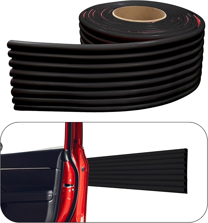 Rubber Bond Garage Wall Protectors - 4in x 12ft Strong Self-Adhesive Rubber Bumper Protectors for Garage Walls - Waterproof and Anti-Scratch Garage Wall Protector for Car Doors (Black)