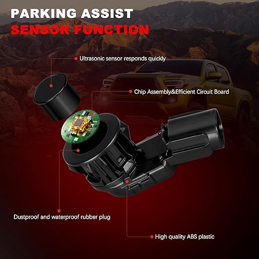 Parking Assist Sensor Compatible with Toyota RAV4 2014-2018,Tunder 2014-2021,Tacoma 2015-2022,Replace#89341-0C010 89341-0C020 PPS65 4PCS Parking Sensors