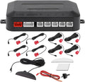 Motoforti Universal Car Auto Vehicle Reverse Backup Radar System Reverse Parking Sensors Alarm Buzzer Reminder Distance Detection Red 8 Parking Sensors