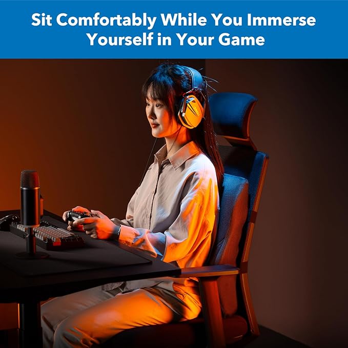 Mount-It! Office Chair Cushion, Lumbar Support Pillow for Office Chair, Back Support Pillow for Desk Chair, Gaming, Home or Car with Memory Foam Filling, Relief Back Pain Improve Posture, Black Large