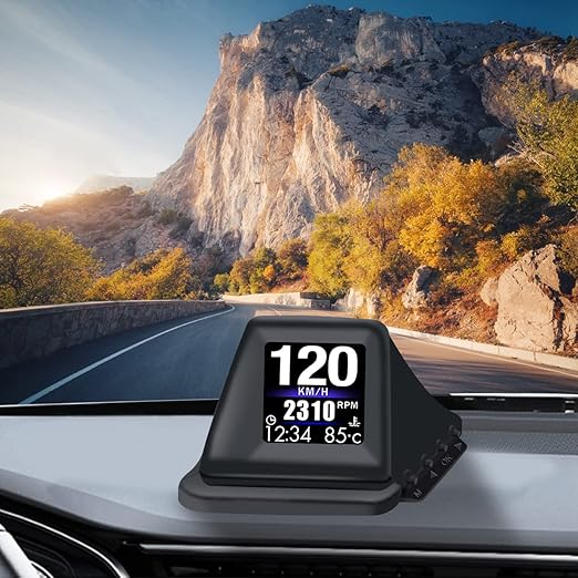 KAOLALI Head Up Display for Car Digital Speedometer Display GPS+OBD2 Dual System Smart Gauge MPH Clock RPM Over Speed Alarm Odometer for All Vehicle