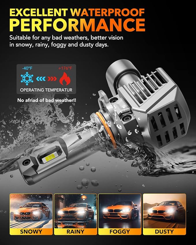 OXILAM 9005/HB3 Bulbs - 900% Brighter 50,000LM Daylight Vision, 3 Min Quick Install, 70000H Lifespan, No Flicker, 99% Compatibility