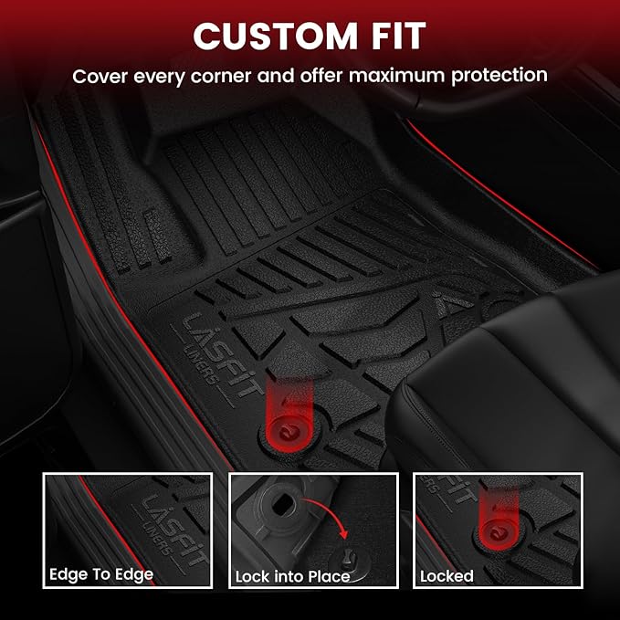 LASFIT Floor Mats & Cargo Liner 2021-2025 & Only 7 Seats (Not for 8/9 Seats) for Chevy Suburban/GMC Yukon XL(Only Yukon XL, Not Fit Yukon)/Cadillac Escalade ESV(Only Escalade ESV, Not Fit Escalade)