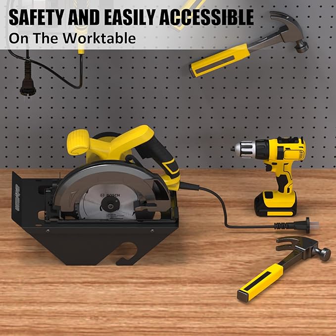 UNITEDPOWER Circular Saw Holder, Wall Mount Storage Rack Organizer for Workshop, Shed, Garage, Home, Fit Most of Circular Saw