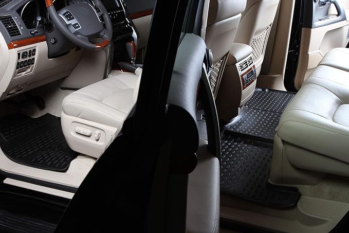 Fits 2018-2023 Hyundai Kona Floor Mats Front & 2nd Row Seat Liner and Cargo Liner Trunk Set - 3D Custom Fit All-Weather Full Liners (Black)