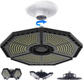 LED Garage Lights, 140W 18500 Lumens Garage Ceiling Lighting, 6000K Daylight with Deformable Three Panels Garage Light Fixture E26/E27 Triple Glow LED Shop Light for Garage Basement Workshop Warehouse
