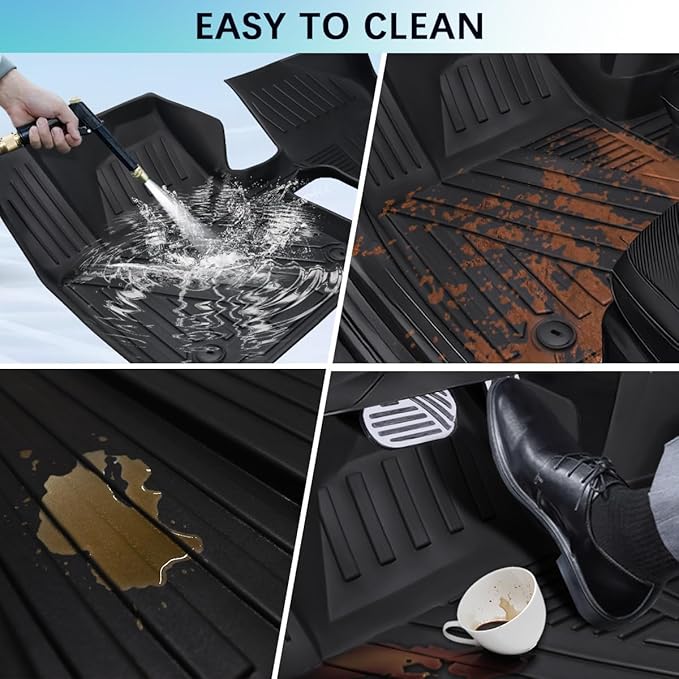 Car Floor Mats Compatible with Kia Ev6 2022 2023 2024 2025 All-Weather Guard Cargo Trunk Liners Rear Backrest Mats TPE for Ev6 Accessories (8pcs)