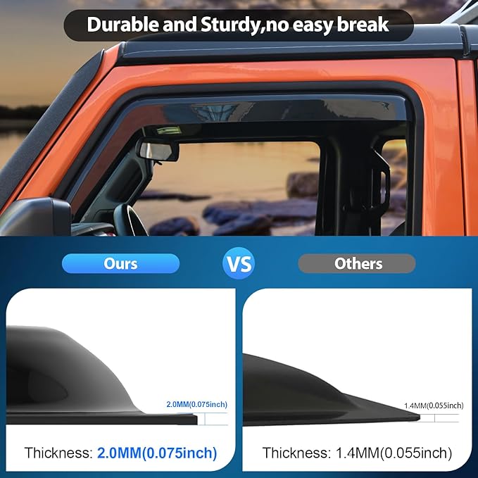 Nilight Window Visor Compatible with Chevy Silverado 1500/Avalanche 2007 2008 2009 2010 2011 2012 2013 GMC Sierra 1500/Silverado/Sierra 2500-3500HD Crew Cab Yukon XL in Channel Rain Guards