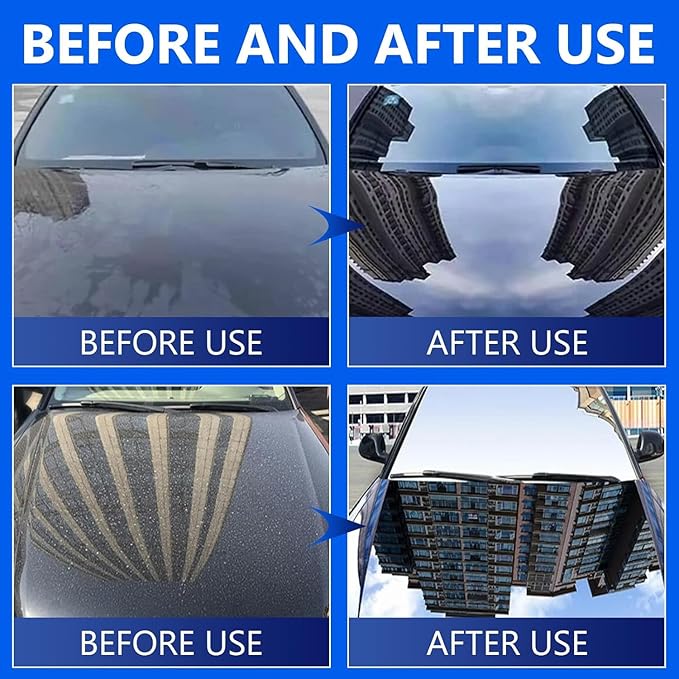 Car Coating Spray Set, Quick Effect Coating Agent, Quickly Coat Car Wax, Scratch Wax Polish Spray Extremely Hydrophobic, Oil Film Emulsion Glass Cleaner (1PCS+Sponge+Cloth)