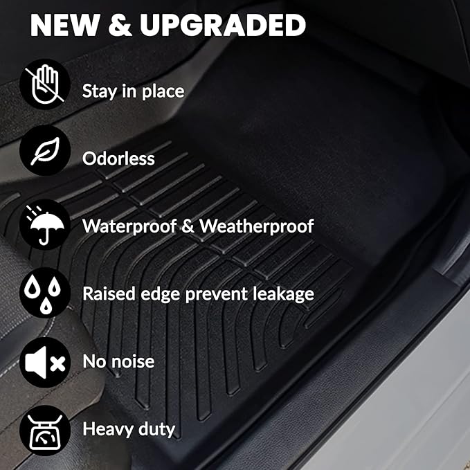 AUXKO All Weather Floor Mats for Honda Civic 2022-2025 2026 Sedan Hatchback Si(Include Sport|2nd Row with&w/o USB Port|Not for Hybrid) Acura Integra 2023-2025 Liners All Season Odorless Anti-Slip