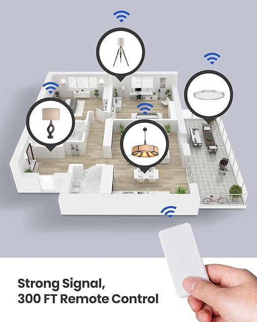 Remote Control Outlet Plug Switch, Buckle Design & Removable Wireless Light Switch, 300 ft, 15A/1500W, Programmable, for Household Appliances(3 Pack)