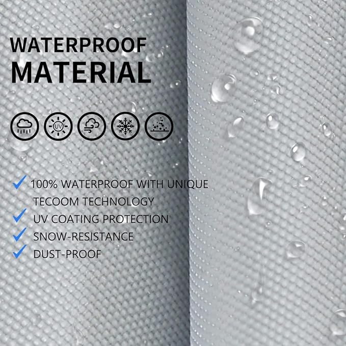 Tecoom Hard Shell Car Cover Waterproof UV-Proof Windproof for All Weather Indoor Outdoor Without Door Zipper & Mirror Pockets Fit 173-182 Inches Length Coupe/Convertible/Sport Car