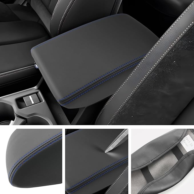 SXCY for Forester Accessories 2025 Armrest Cover for Forester 2025 Accessories 2025 Forester Center Console Cover 2025 Forester Middle Console Cover (Blue Line)