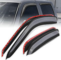 Auto Dynasty Set of 4 Carbon Fiber Pattern Window Visors Compatible with 2001-2007 Chevy Silverado Avalanche Suburban GMC Sierra Yukon Crew Cab, Tape-On Rain Guards Shield Vent Shade Deflector, Black