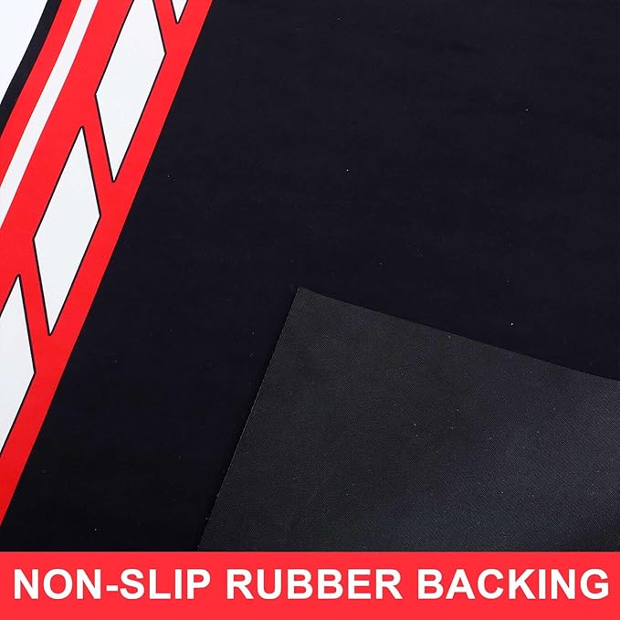 Motorcycle Mat 78 x 31 Inch Garage Floor Rug Washable Parking Mats for Garage Floors Non Slip Oil Absorbent Pad Rubber Backing Layer Protects Floor from Spills Drips Stains(Bright Style)