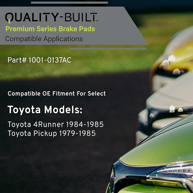 Premium Ceramic Front Brake Pads (1001-0137AC) Compatible with Toyota 4Runner 1984-1985, Toyota Pickup 1979-1985